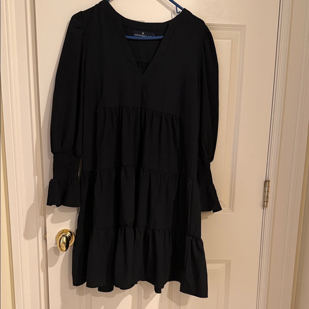 Pomander Place Tuckernuck Tiered Black Dress